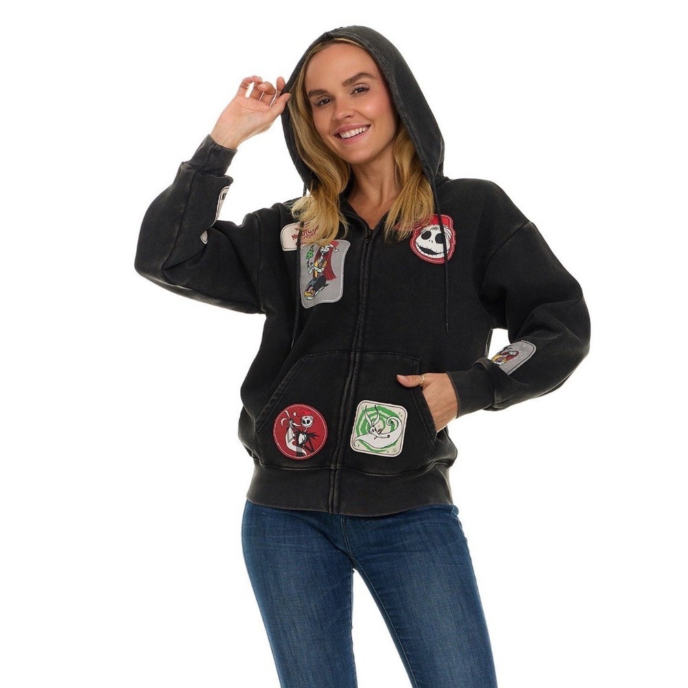 Nightmare Before Christmas Women's Character Full-Zip Hoodie (Large)